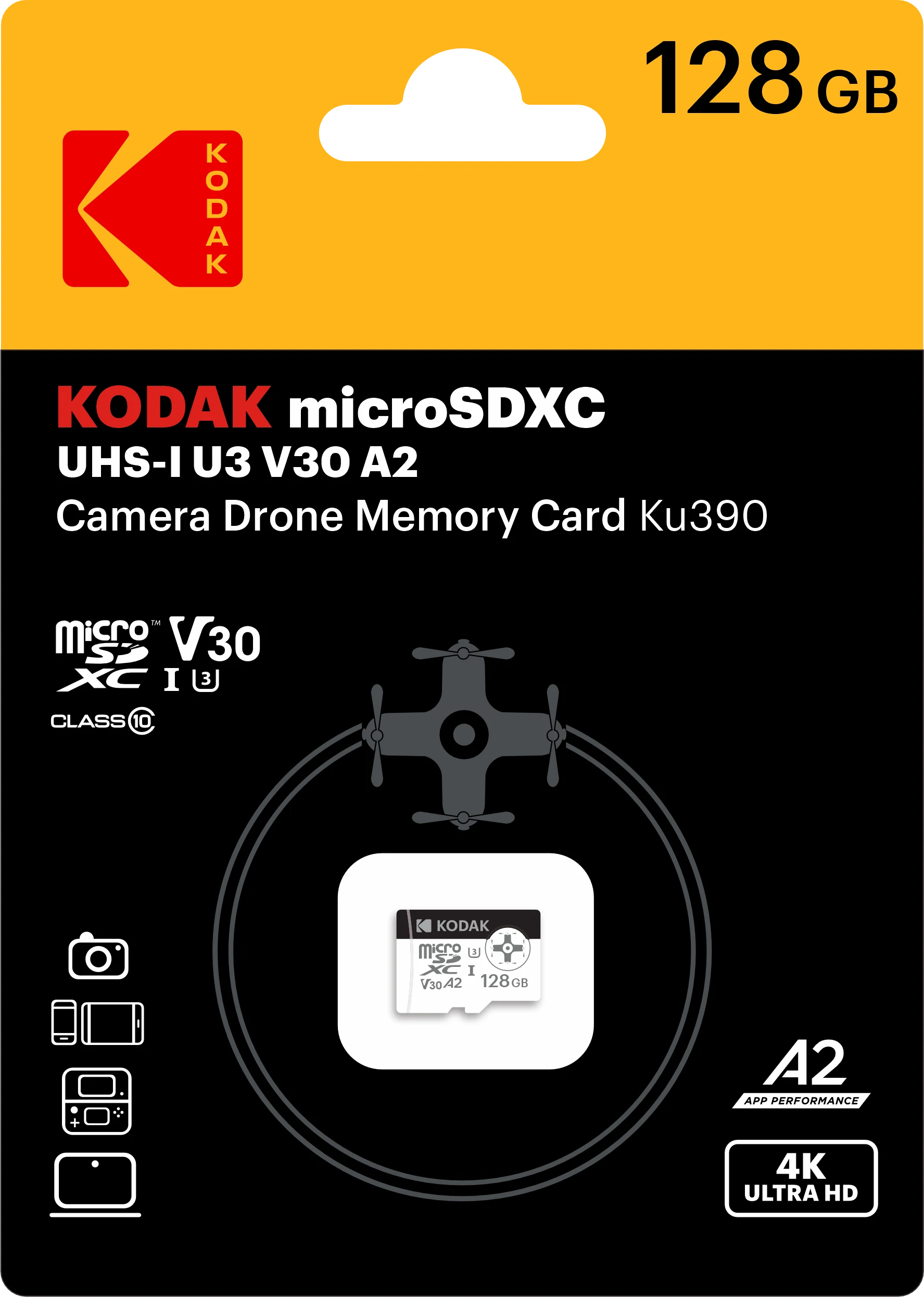 Kodak MicroSD Drone & Action Camera (KU390) - UHS-I U3 V30 A2