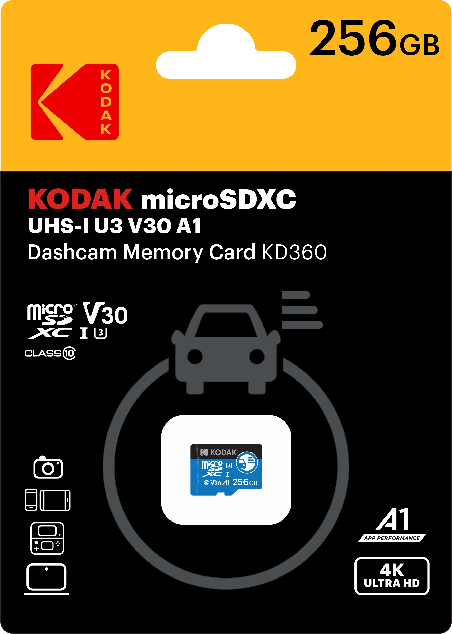 Kodak MicroSD Dashcam (KD360) - UHS-I U3 V30 A1